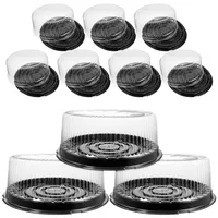 STOBOK 10 Stück 8 Kunststoff-Kuchenbehälter mit Kuppeldeckel und Kuchenplatten, transparente Kuchenboxen, Kuchenhalter, Display-Behälter