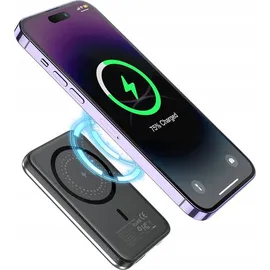 CHOETECH Mini Powerbank B655 Induktiv MagSafe USB-A/USB-C 5000mAh – Silber - Silber