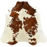 generisch KUHFELL STIERFELL BRAUN Weiss Tricolor 230 x 210 cm XXL Fell Teppich VON KUHFELLE ONLINE