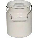 RIESS Milch Suppe Tragkanne mit Deckel 2 Liter Emaille Classic Weiss