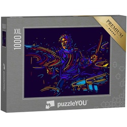 puzzleYOU Puzzle Puzzle 1000 Teile XXL „Musiker mit Schlagzeug, Rock“, 1000 Puzzleteile, puzzleYOU-Kollektionen Kunst & Fantasy
