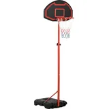 Homcom Basketballkorb Outdoor mit Ständer, 155-210 cm höhenverstellbar Basketballständer mit Rollen, Basketballanlage Standfuß, für Indoor, Outdoor, Stahl,