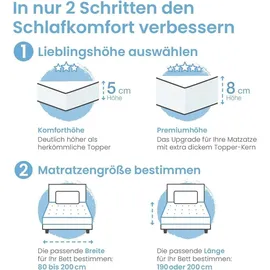 eloneo Gel Topper Matratzenauflage 160 x 200 cm weiß