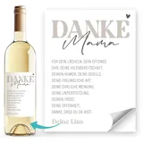 SpecialMe® Weinetiketten Weinflaschenetiketten personalisiert Flaschenetiketten selbstklebend Wein Geschenk Danke Natur unisize