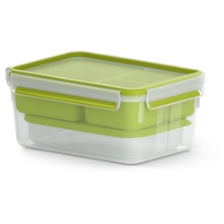 EMSA Clip & GO XL Lunchbox, 2,2 Liter, Praktische Lunchdose mit cleveren Einsätzen für verschiedene Speisen, Maße (B x L x T): 9,9 x 22,5 x 16,6 cm