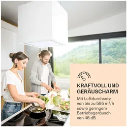 Kronleuchter Smart Inselabzugshaube 595m3/h App-Steuerung LED-Panel Weiß