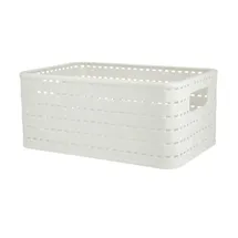 Rotho Aufbewahrungskorb Country 28 x 18,5 x 13 cm weiß