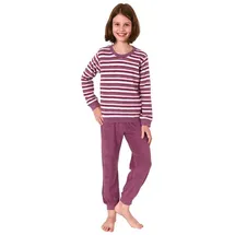 normann Frottee Pyjama Schlafanzug langarm Bündchen - 291 401 13 572, Farbe:Beere, Größe:158/164 | Gr.: 158/164