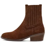 Derimod Cowboy-Stiefel aus Veloursleder Cowboy Boots Textilfutter, EVA Sohle, Absatz 4,5 cm braun 37 EU