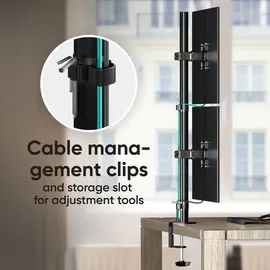 ONKRON doppel Monitorhalterung für 13-34", bis 8 kg, VESA 75x75-100x100, dual Monitor Arm Stand verstellbar Schwarz