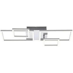LED Deckenleuchte, stahlfarben, modern, warmweiß, Design