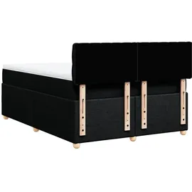 vidaXL Boxspringbett mit Matratze Schwarz 140x200 cm Stoff