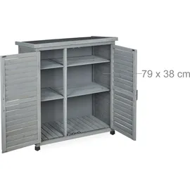 Relaxdays Gartenschrank 97 x 86,5 x 47 cm Grau