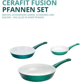 Genius Cerafit Fusion Pfannen-Set 3-tlg. 20 cm + 24 cm + 28 cm grün