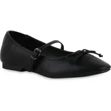 Stiefelparadies Damen Riemchenballerinas in Schwarz,