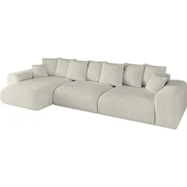 altdecor Ecksofa Cord 2-Sitzer Creme