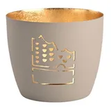 Giftcompany Windlicht Madras Elbphilarmonie Eisen Höhe 8,5 cm Flannel Gold