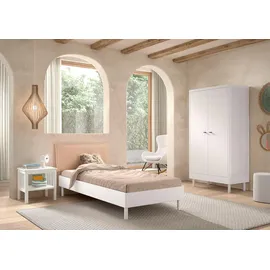 58 aufm Kessel JUGENDZIMMER SET 90x200 Keeley Buche Weiß Holz Schrank Komfort Stabil