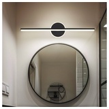 ETC Shop LED Wandleuchte Badezimmerlampe Spiegelleuchte, Metall schwarz, Acryl opal, 10W 630lm neutralweiß, L 60,8 cm