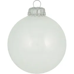 Weihnachtsbaumkugel KREBS GLAS LAUSCHA "CBK70106, Weihnachtsdeko, Christbaumschmuck, Christbaumkugeln Glas", weiß, Ø:6,7cm, Glas, Weihnachtsbaumkugeln, Weihnachtsbaumkugeln