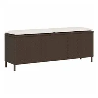 VidaXL Gartenbank mit Kissen Grau 110x30x40,5 cm Poly Rattan