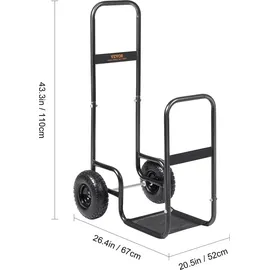 Vevor Kaminholzwagen Pulverbeschichteter Stahl 67 x 52 x 110 cm inkl. Bungee-Seil Bodennetz