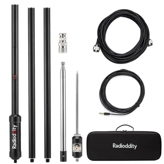 Radioddity HF-009 Tragbare HF-Antenne, 5-50 MHz Schnellabstimmbare Vertikalantenne, SWR 1,0-1,5, Kompatibel mit Xiegu G90/X6100/X6200, Radioddity QT40/QT60/QT80, für HF-Transceiver und Mobilfunkgeräte