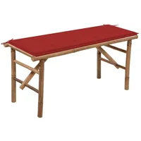 VidaXL Klappbare Gartenbank mit Auflage 118 cm Bambus