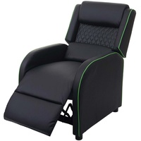 Fernsehsessel HWC-J27, Relaxsessel Liege Sessel TV-Sessel, Kunstleder schwarz-grün