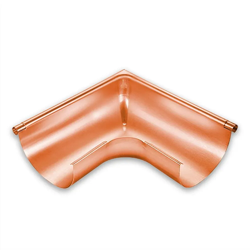 Rinnenwinkel Grömo Außeneck 90°, halbrund, Kupfer, verschiedene Größen (Ausführung: Nenngröße 280. Ø 127mm)