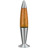 Lavalampe Tischleuchte Kinderzimmerlampe Farbwechsel Silber Glas H 42,5 cm