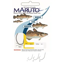Maruto Dorschhaken silber, Angelhaken mit Vorfach Länge: 70 cm