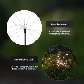 Star Trading | LED-Solar-Dekoration'Firework', 2er Pack, schwarz 45 warmwhite LED