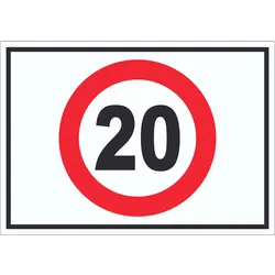 Tempo 20 km/h Geschwindigkeitsbegrenzung Aufkleber Symbol A5 (148x210mm)