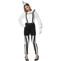 dressforfun Clown-Kostüm Frauenkostüm Clown schwarz-weiß, Sechsteiliges Clown-Kostüm in Schwarz und Weiß schwarz M | M
