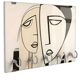DEQORI Schlüsselbrett 'Eins im Blick', (1 St), Schlüsselhalter Schlüssel Haken Schlüsselboard modern Schlüsselleiste beige|schwarz