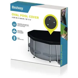 BESTWAY PVC-Abdeckplane 305 x 184 cm, schwarz, oval