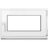 Framex Kellerfenster Fenster Kunststofffenster Weiß Breite x Höhe 75 x 40 cm (750 x 400 mm) 2fach (32 mm) Dreh Kipp DIN Rechts - Premium - Weiß