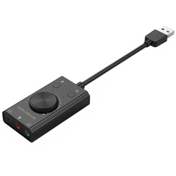 Terratec AUREON 5.1 USB USB-Soundkarte, Externe Soundkarte, Ersatzsoundkarte, Lautstärkeregler, Plug & Play schwarz