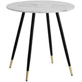 Wohnling Esszimmertisch 75 x 76 x 75 cm Marmor-Optik weiß