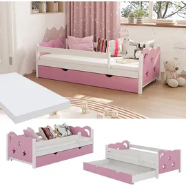 VitaliSpa Kinderbett Jessica 80 x 160 cm Spanplatte rosa/weiß