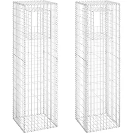 vidaXL Gabionensäulen 50 x 50 x 180 cm