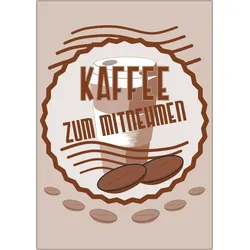 HB-Druck Werbeaufkleber Aufkleber Kaffee Mitnehmen Hochkant A0 (841x1189mm)