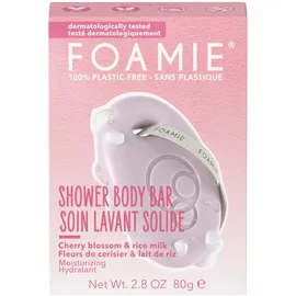 Foamie Körperriegel mit Kirschblüten- und Reismilch, feuchtigkeitsspendend, ohne Weichmacher, seifenfrei, ultrasanft, ohne Sulfate oder Parabene Hergestellt in Großbritannien