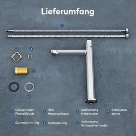 doporro WAO-1190 Waschtischarmatur Silber