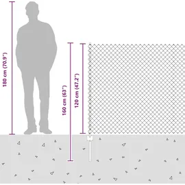 vidaXL Zaun mit Pfosten 1,2 x 10 m Grün/Stahl