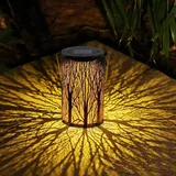 Solar Laterne für Außen, ZVO LED Garten Deko Solarlaterne Aussen, Solarlampe für Draußen Hängend Wasserdicht, Outdoor Dekorativ Vintage Metall Gartenlaterne für Terrasse Balkon Ramadan Deko