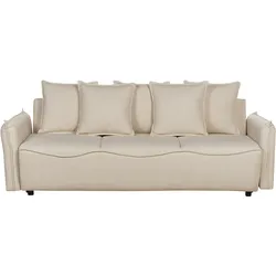 3-Sitzer Schlafsofa beige mit Stauraum KRAMA