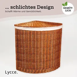 lycce Eckwäschetruhe - 75 L oder 125 L - aus Weide Eckkorb mit Deckel