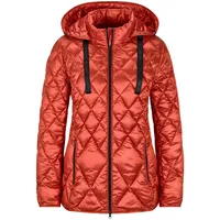 Kurzjacke GOLDNER "Kurzgröße Winterjacke mit Metallic-Glanz", Damen, Gr. 24, orange (terrakotta), Obermaterial: 60% Polyester PES. 40% Polyamid PA., gerade, Jacken Kurzjacke, Besonderer Diamant-Stepp